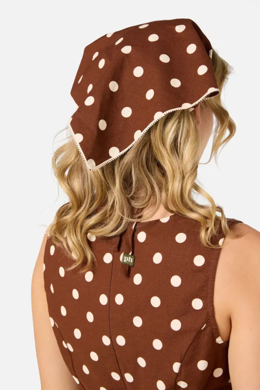 Chocolate Spot Head Scarf sold by Princess Highway