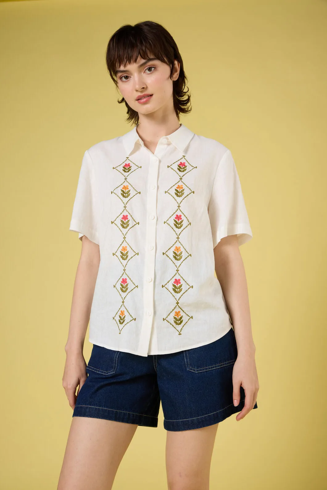 Flower Girl Embroidered Shirt sold by Princess Highway