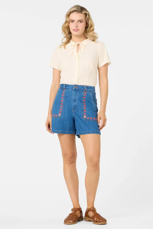 Flower Girl Embroidered Shorts sold by Princess Highway