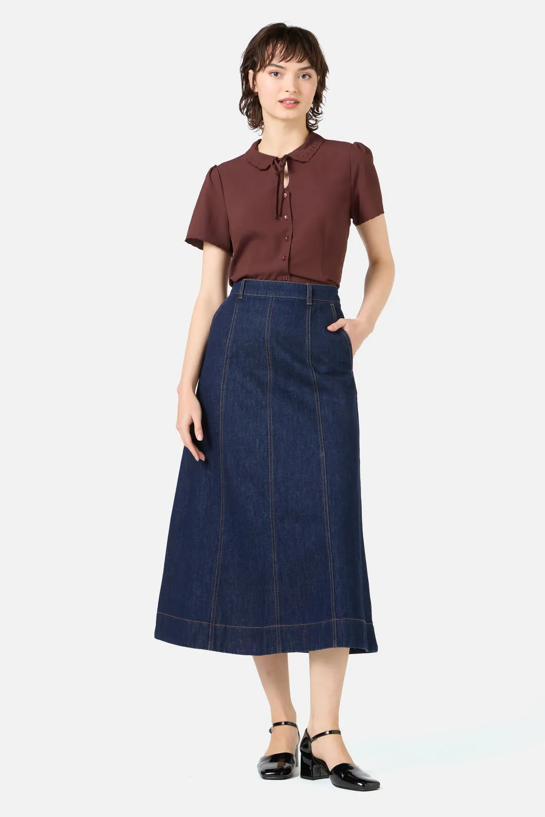 Ophelia Dark Denim Skirt sold by Princess Highway