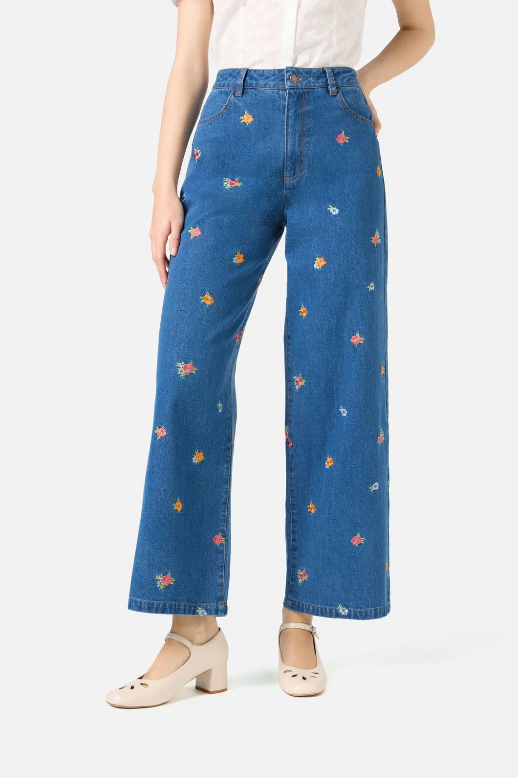 Floral Embroidered Denim Jeans sold by Princess Highway product image thumbnail 2