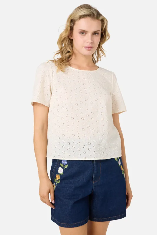 Asher Broderie Top sold by Princess Highway