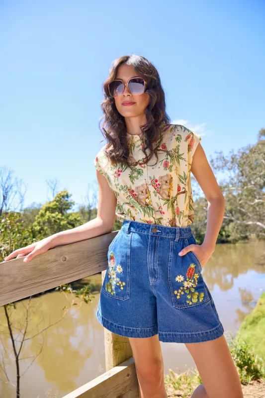 Native Flora Embroidered Short sold by Princess Highway