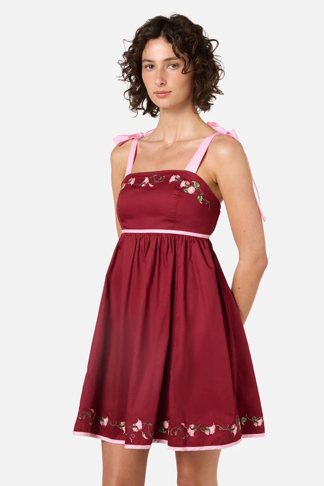 Gloria Embroidered Mini Dress sold by Princess Highway