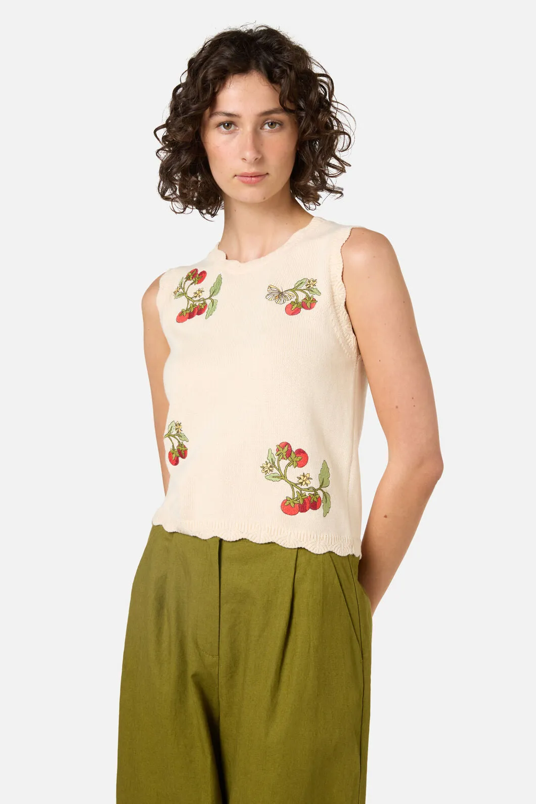 Tomatoes Embroidered Knit Tank sold by Princess Highway