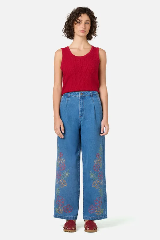 Alexa Flower Embroidered Jean sold by Princess Highway