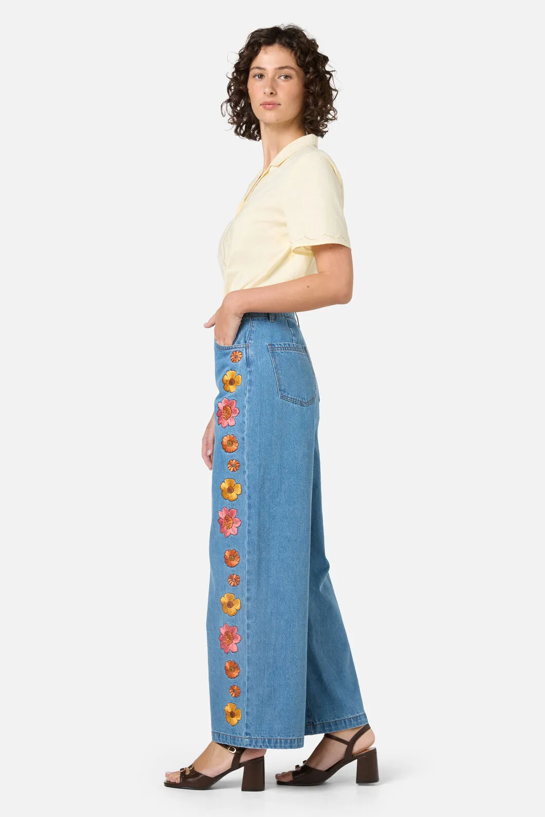 Retro Bloom Embroidered Jean sold by Princess Highway product image thumbnail 4