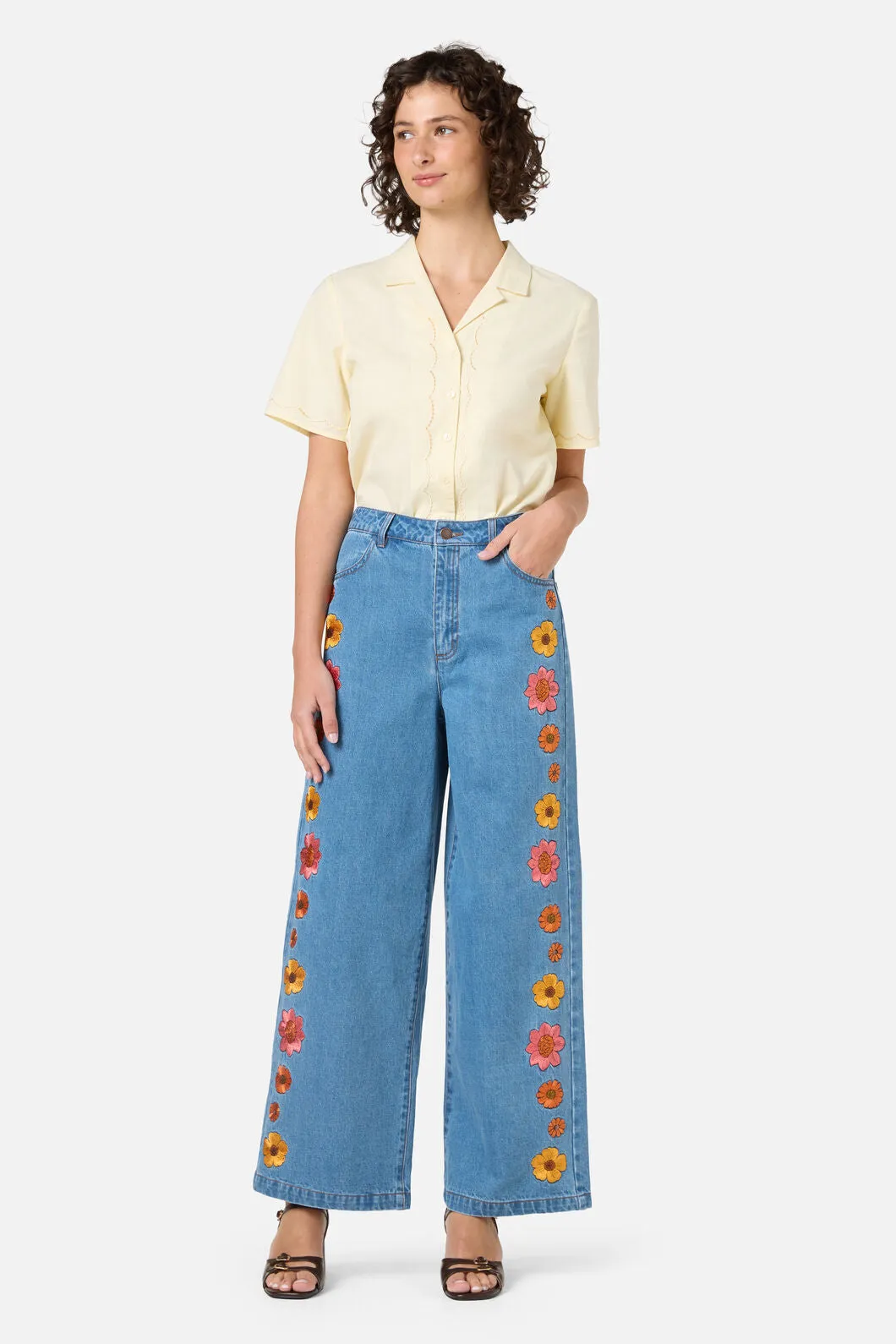 Retro Bloom Embroidered Jean sold by Princess Highway product image thumbnail 3