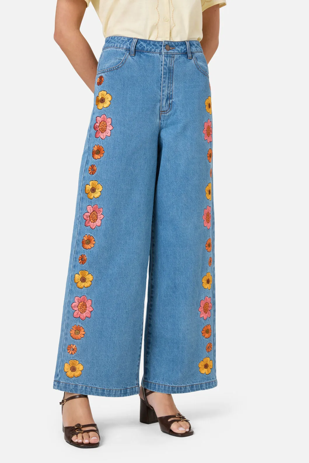 Retro Bloom Embroidered Jean sold by Princess Highway product image thumbnail 2