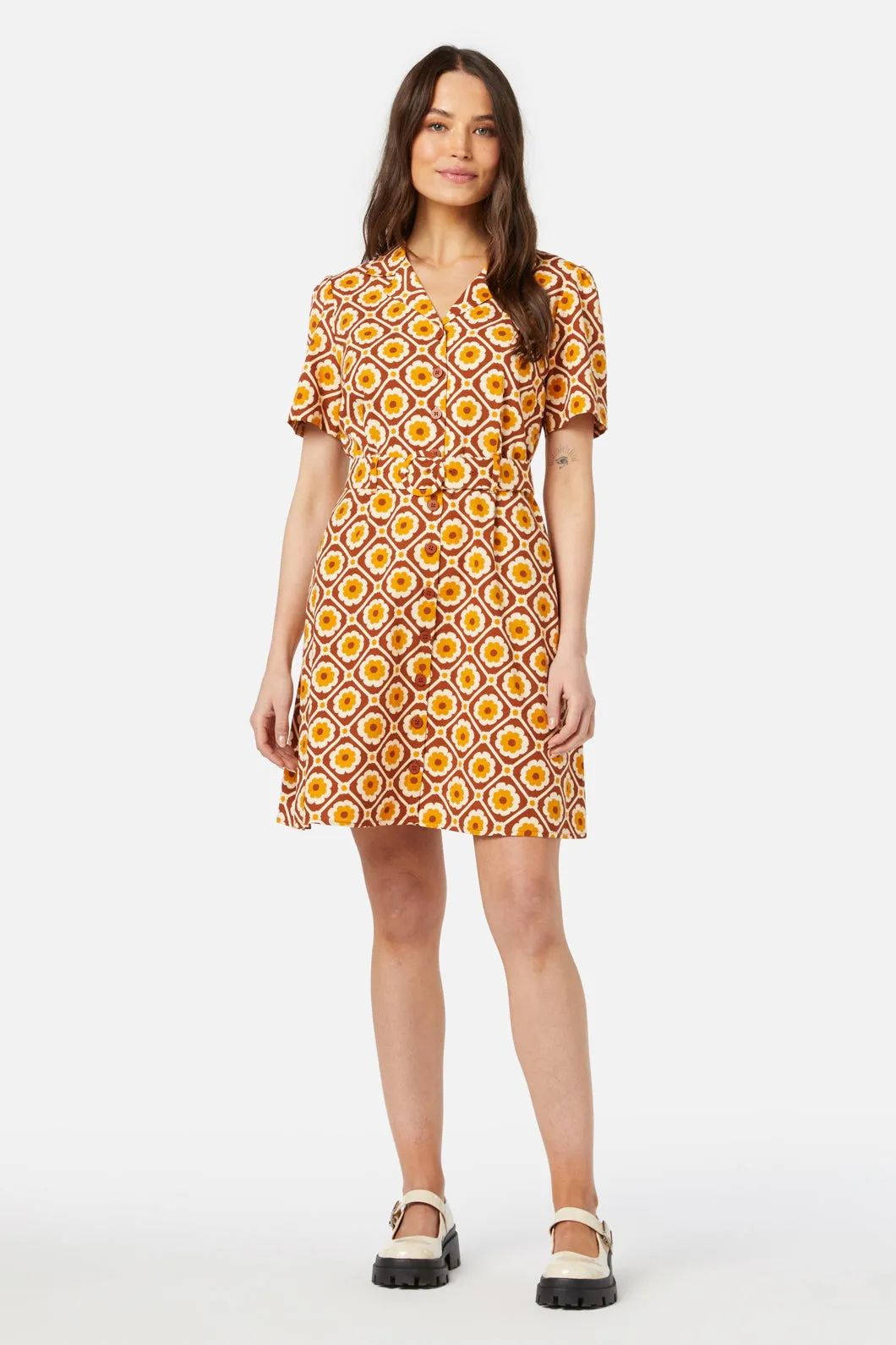 Flower Tile Mini Dress sold by Princess Highway