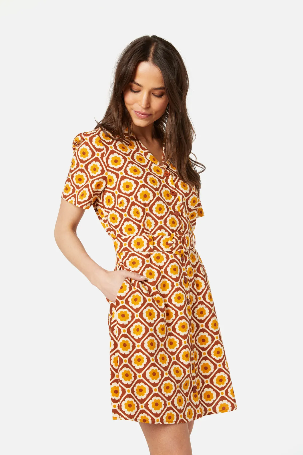 Flower Tile Mini Dress sold by Princess Highway product image thumbnail 3