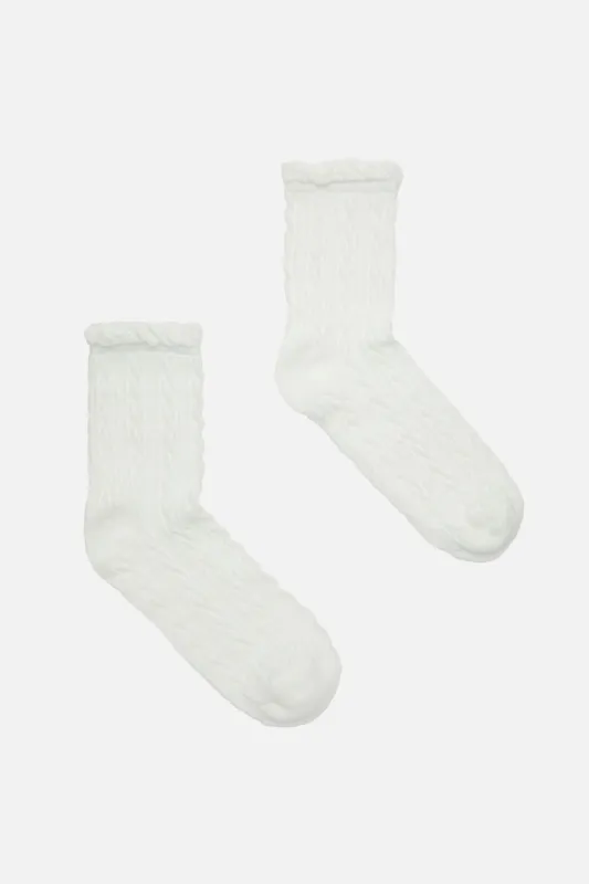 White Textured Frill Sock sold by Princess Highway