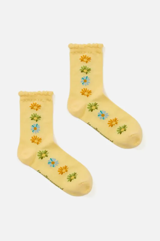Lemon Daisy Jane Sock sold by Princess Highway