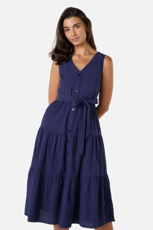 Viola Button Down Midi Dress sold by Princess Highway