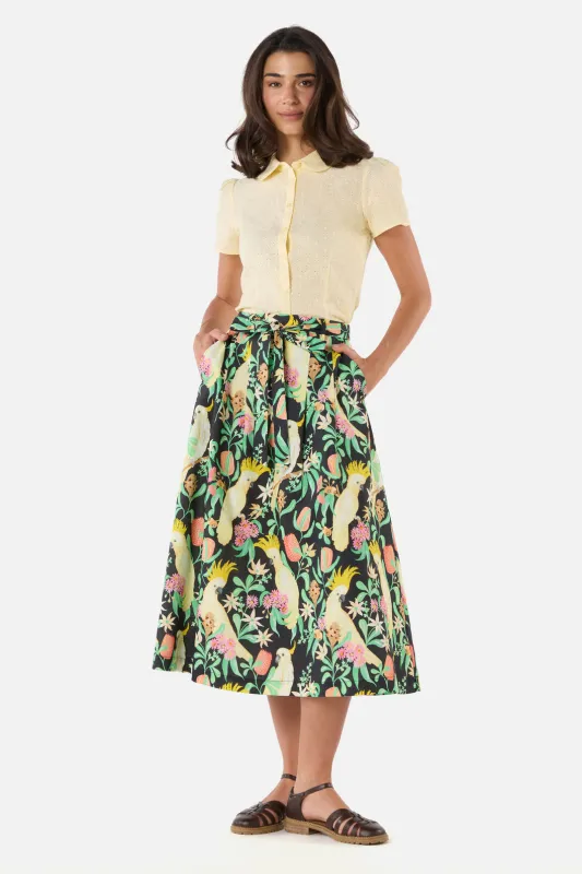 Cockatoo & Flora Midi Skirt sold by Princess Highway