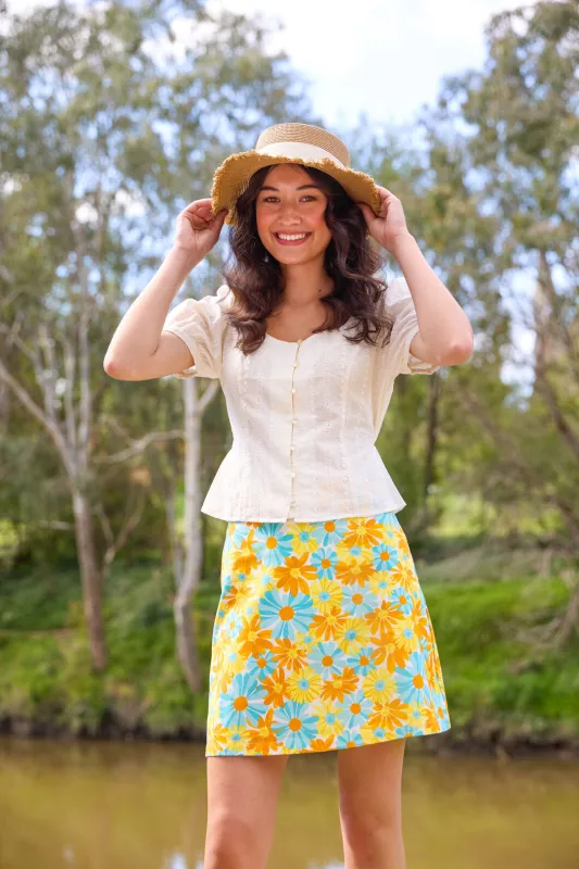 Vintage Daisy Mini Skirt sold by Princess Highway