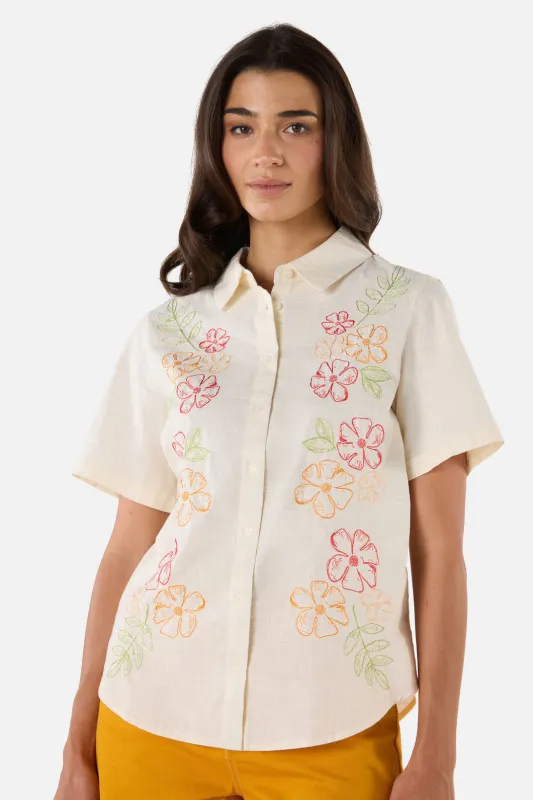 Alexa Flower Embroidered Shirt sold by Princess Highway