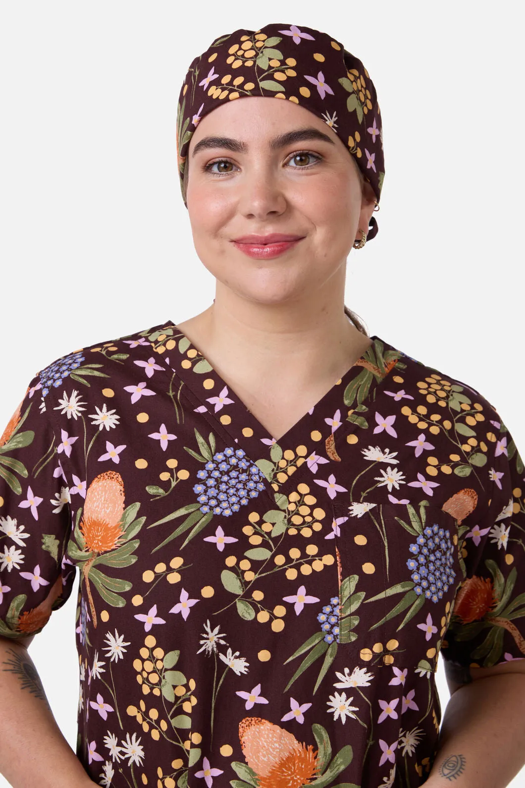 Banksia Bouquet Scrub Hat sold by Princess Highway