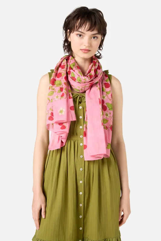 Gingham Floral Soft Cotton Scarf sold by Princess Highway