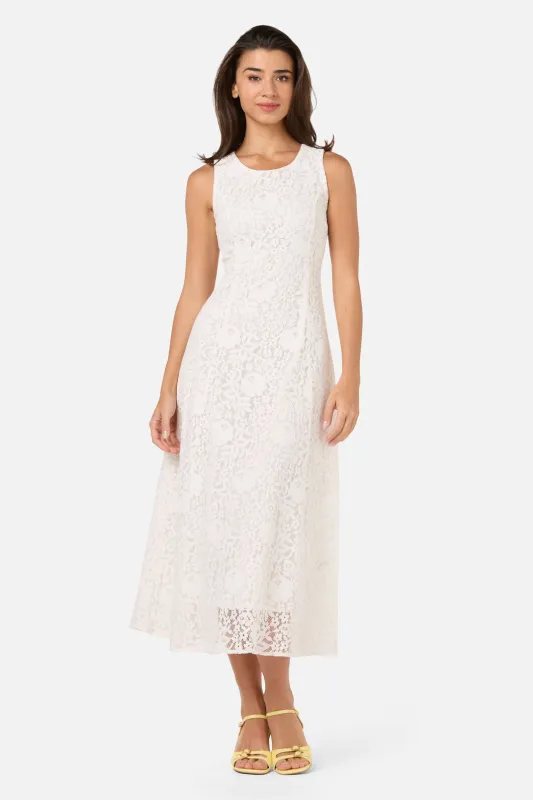 Dreamy White Lace Midi Dress sold by Princess Highway