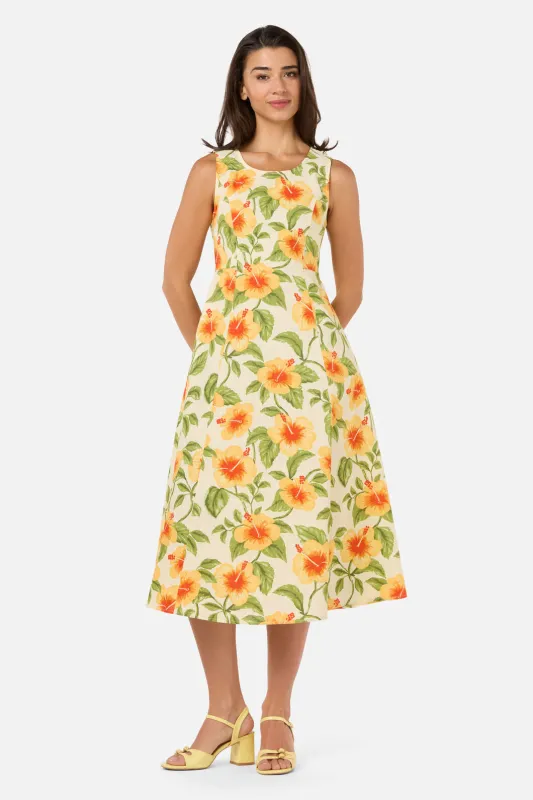 Hibiscus Summer Midi Dress sold by Princess Highway