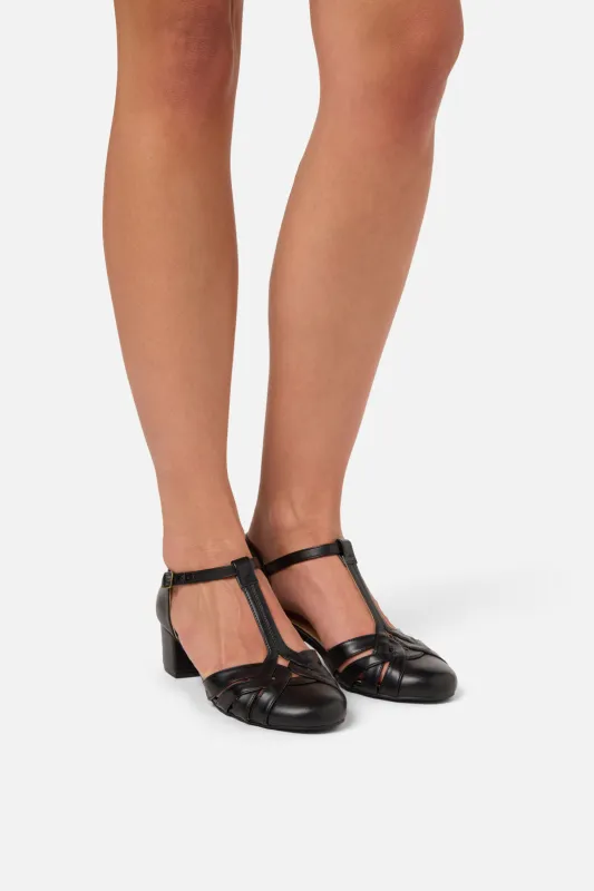 Black Vintage Strap Heel made by Princess Highway