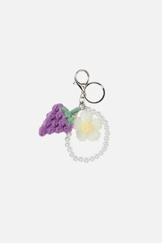Daisy Grape & Beads Bag Charm sold by Princess Highway