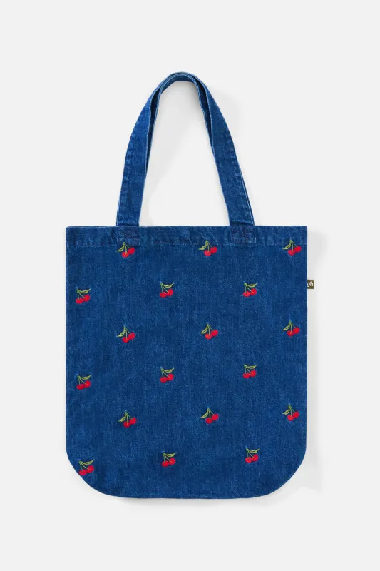 Cherry Denim Tote sold by Princess Highway