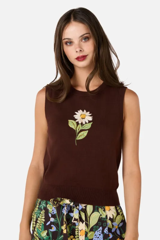 Daisy Embroidered Knit Vest sold by Princess Highway
