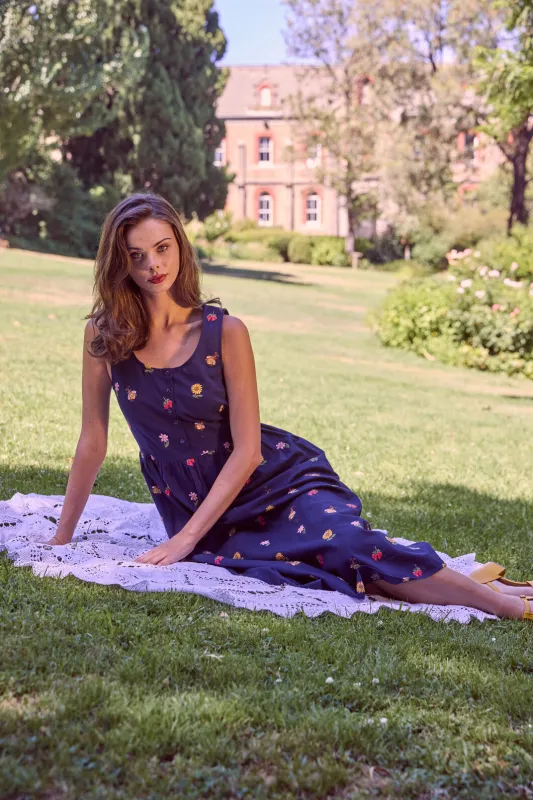 Honey Embroidered Midi Dress made by Princess Highway