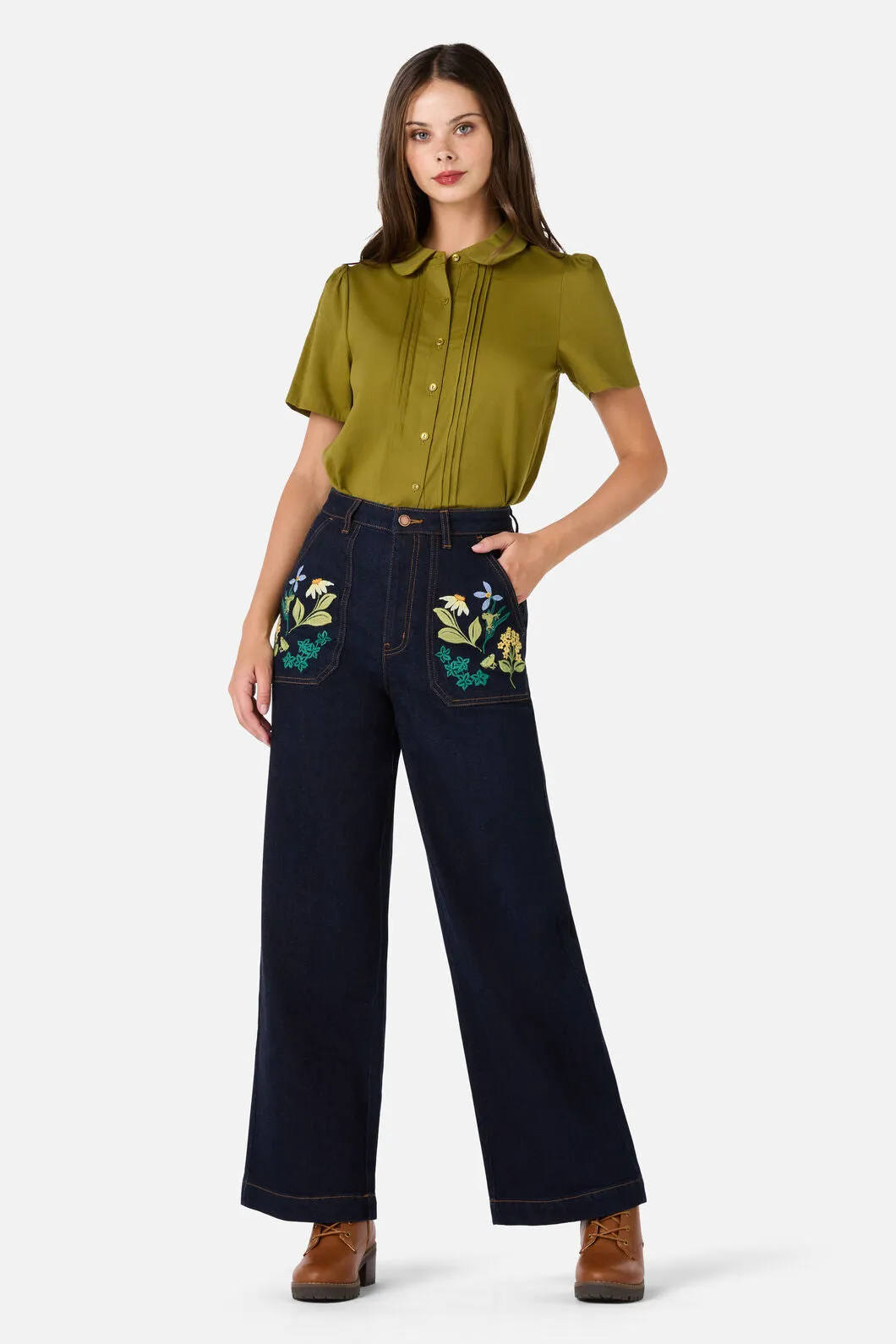 Tree Frog Embroidered Jean sold by Princess Highway