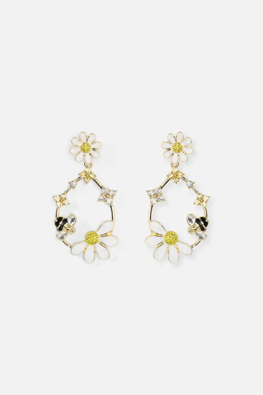 Bee & Flower Drop Earrings sold by Princess Highway