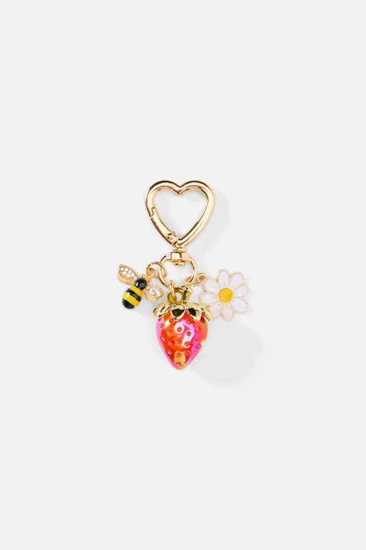 Bee and Strawberry Bag Charm made by Princess Highway
