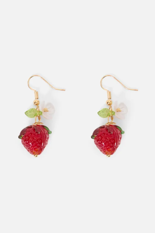 Strawberry Daisy Earrings made by Princess Highway