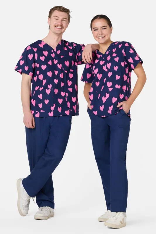 Lovehearts Top&Pant Scrub Set made by Princess Highway