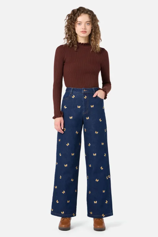 Butterfly Embroidered Jean made by Princess Highway