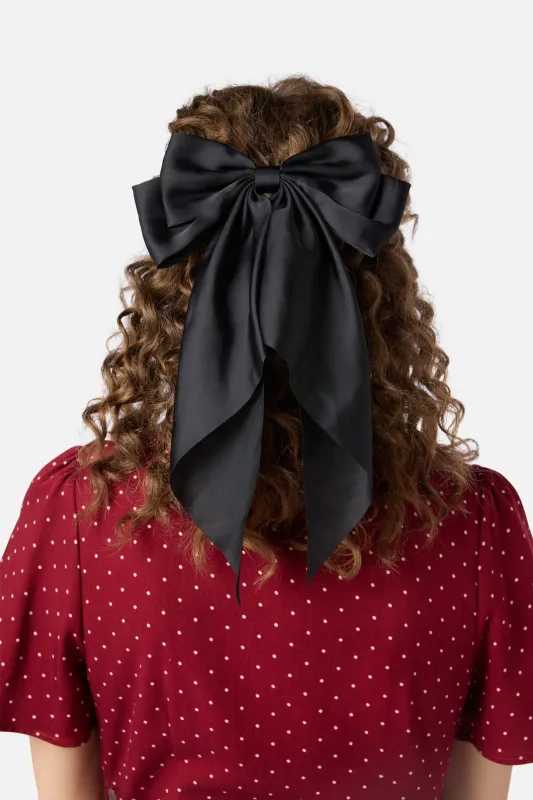 Satin Bow Barrette Hair Clip made by Princess Highway