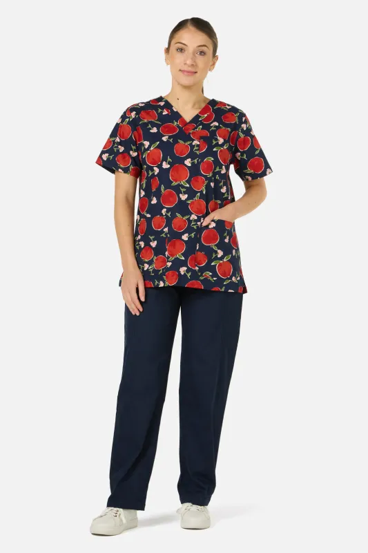 Sweet Apple top&pant scrub set made by Princess Highway