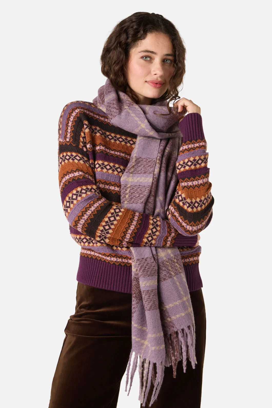 Lilac Check Scarf sold by Princess Highway product image thumbnail 2