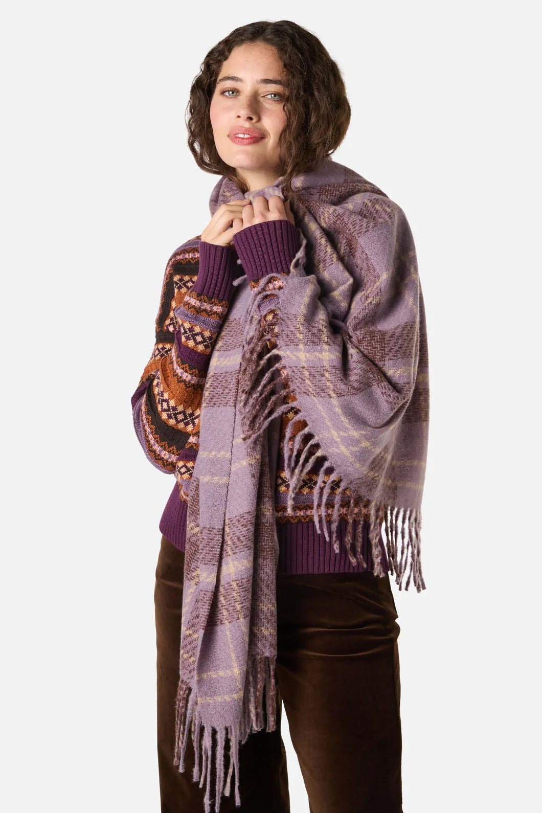 Lilac Check Scarf sold by Princess Highway product image thumbnail 3
