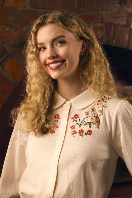 Owl Embroidered Blouse made by Princess Highway