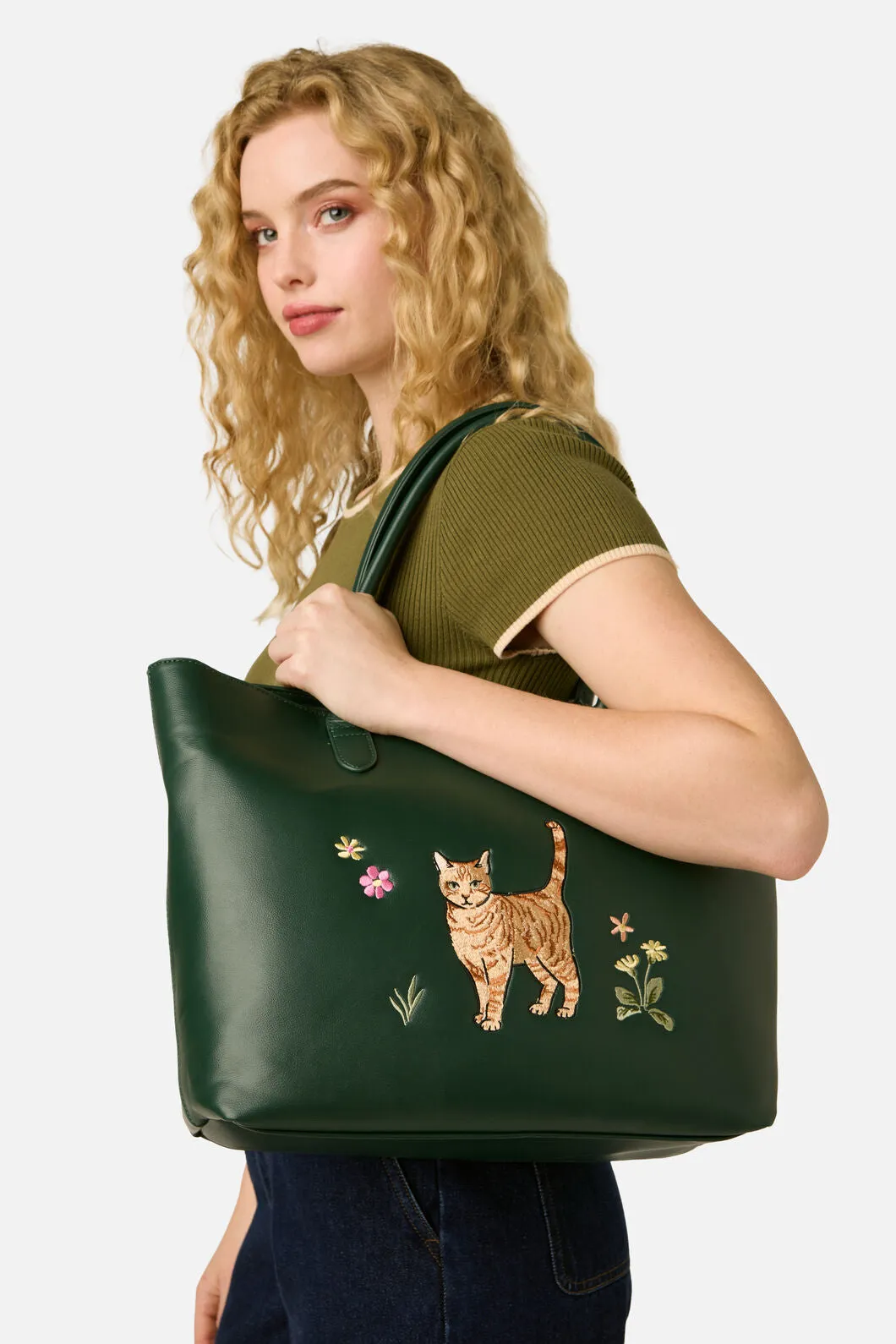 Cute Cat Embroidered Tote sold by Princess Highway product image thumbnail 2