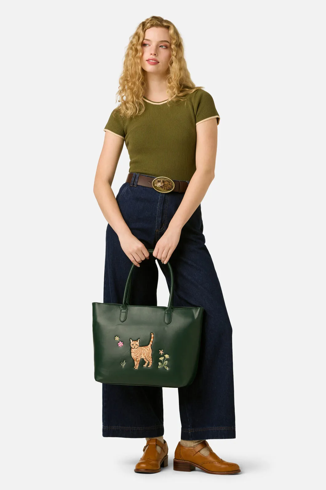 Cute Cat Embroidered Tote sold by Princess Highway product image thumbnail 3