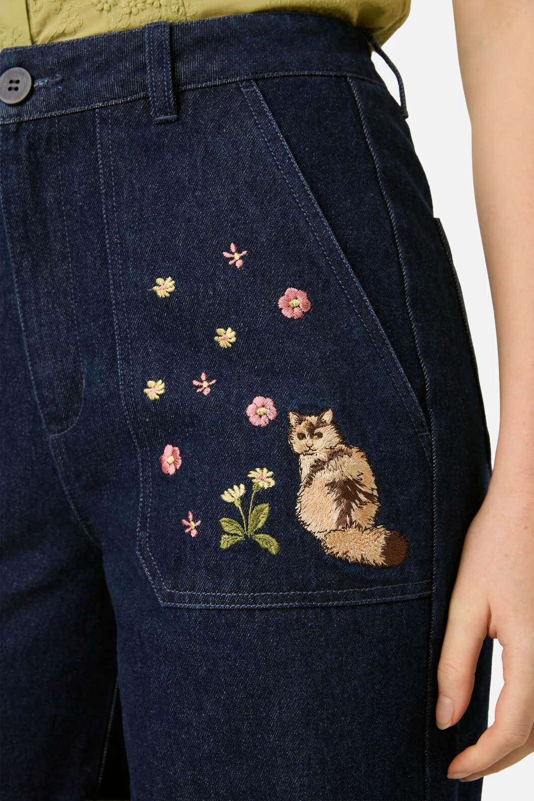 Cats Embroidered Denim Jean sold by Princess Highway product image thumbnail 5