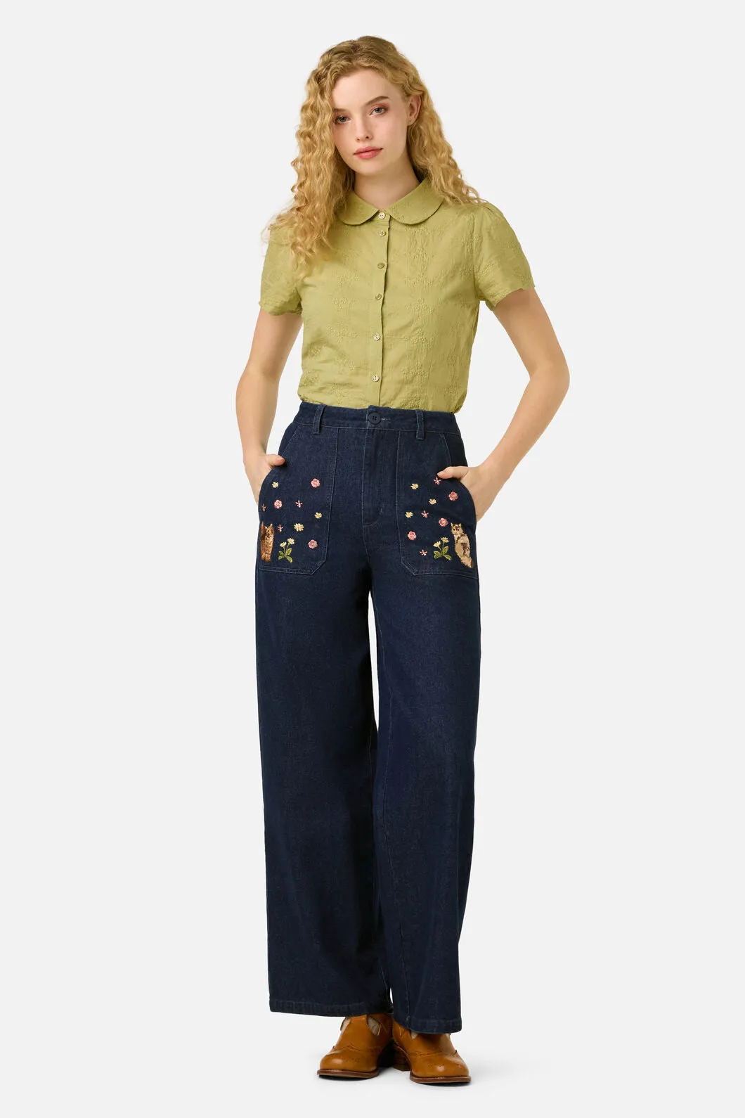 Cats Embroidered Denim Jean sold by Princess Highway product image thumbnail 2