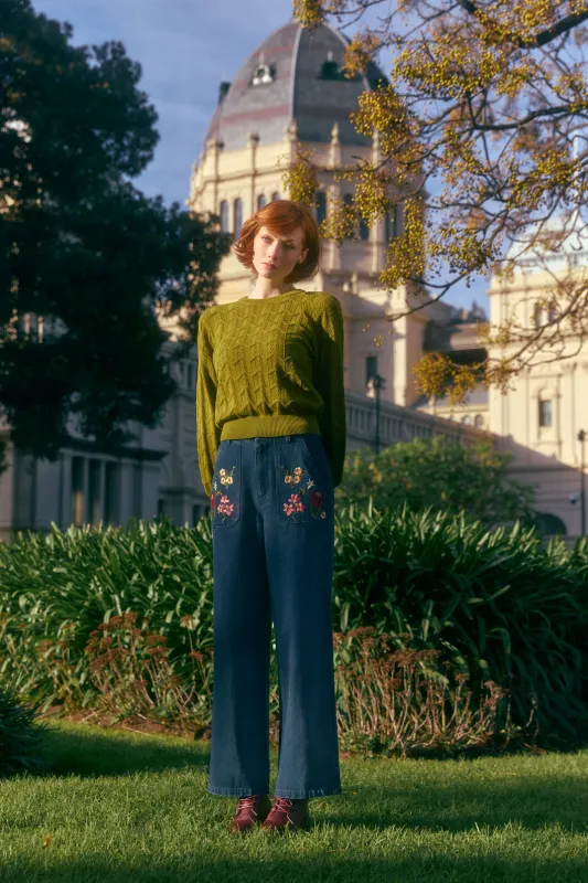 Native Flora Embroidered Jean made by Princess Highway