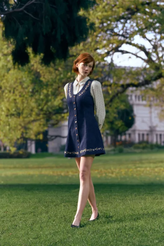 Luxe Fleur Embroidered Pinny made by Princess Highway