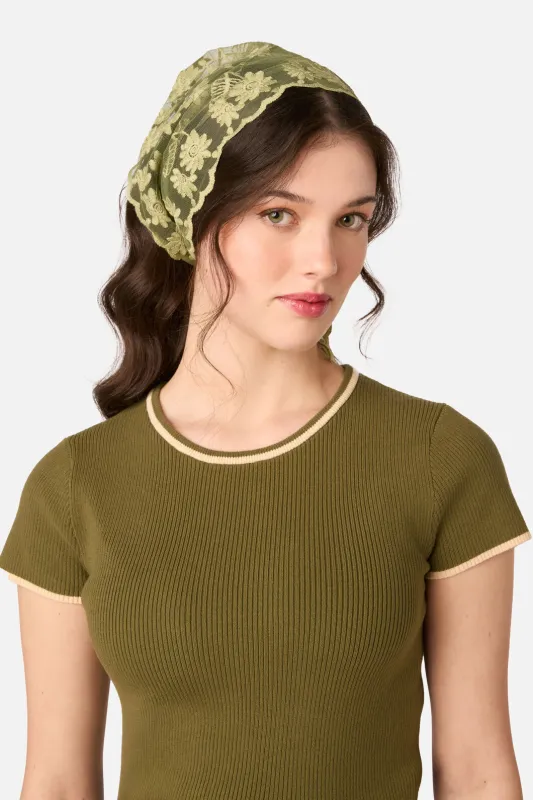 Olive Lace Small Scarf made by Princess Highway