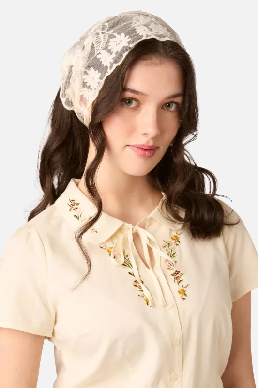 Cream Lace Small Scarf made by Princess Highway