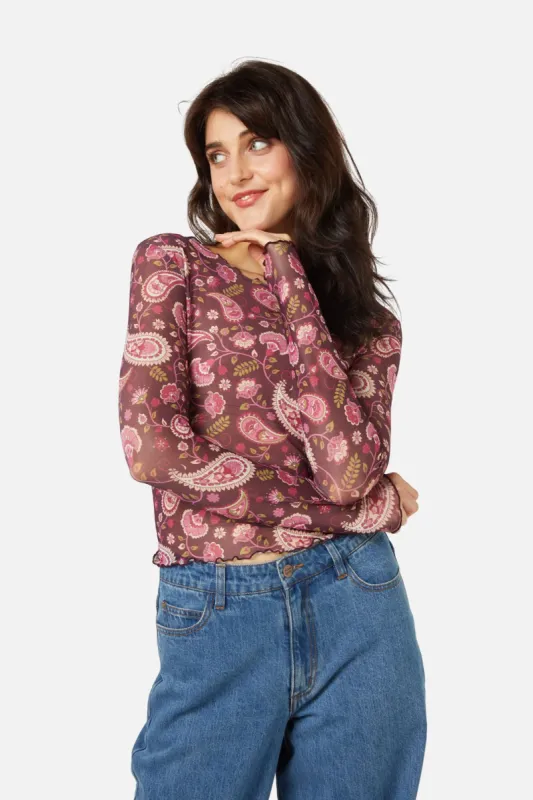 Paisley Mesh Top sold by Princess Highway